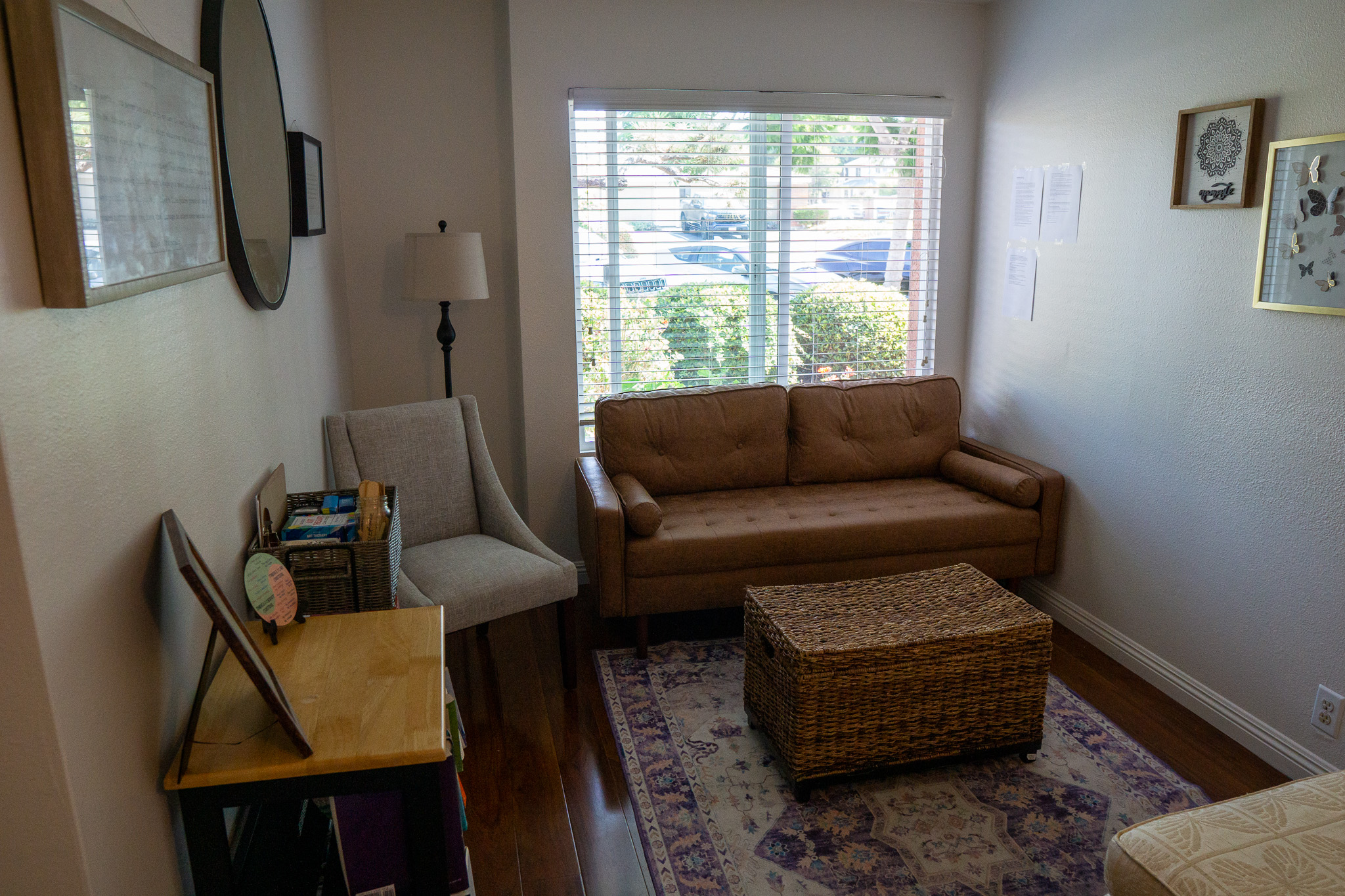 Private room with workspace, ideal for reflection, therapy journaling, and quiet focus.